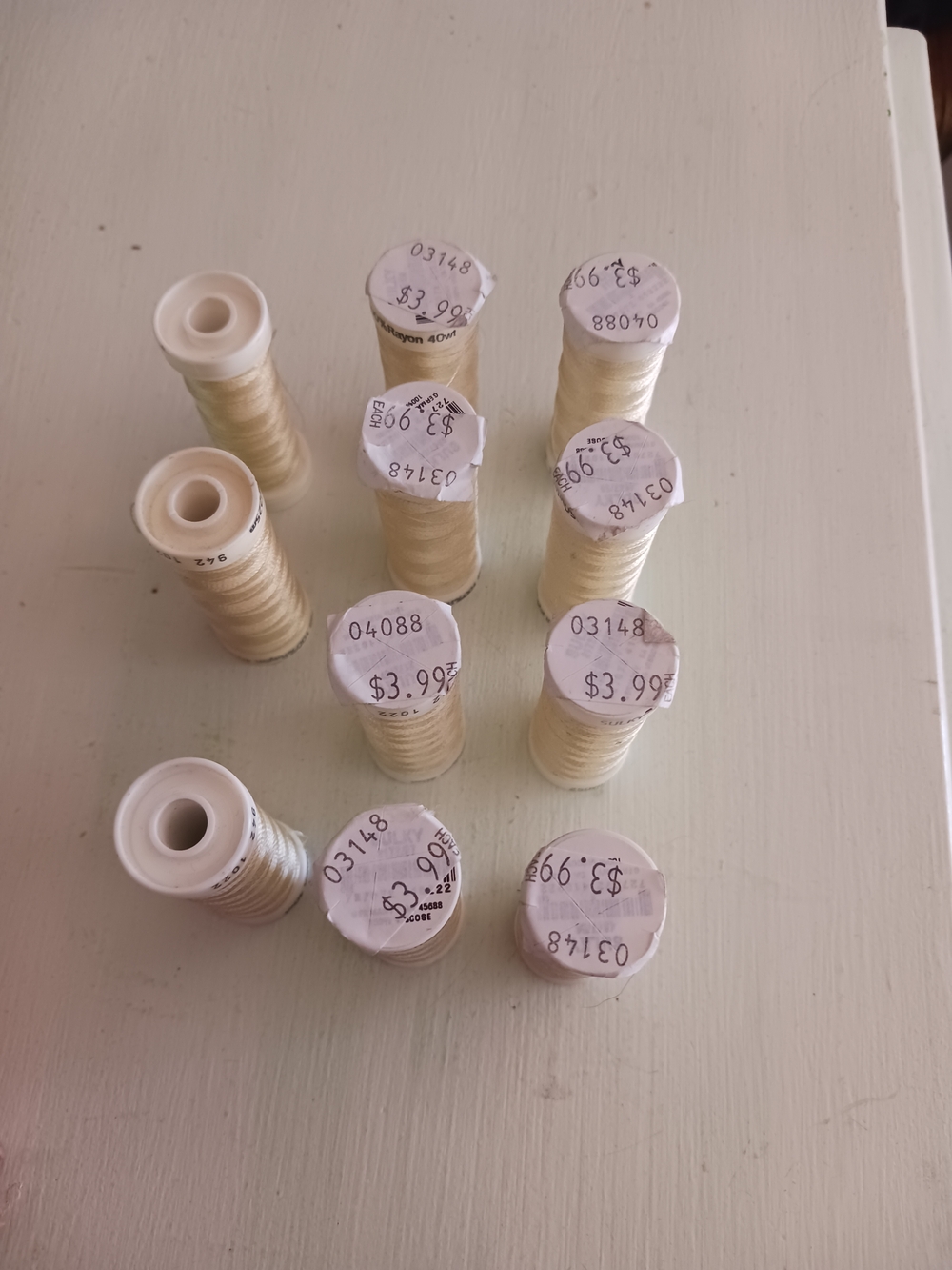 Ivory Sewing Thread Spool - Smooth Polyester Thread - Picture 2 of 3